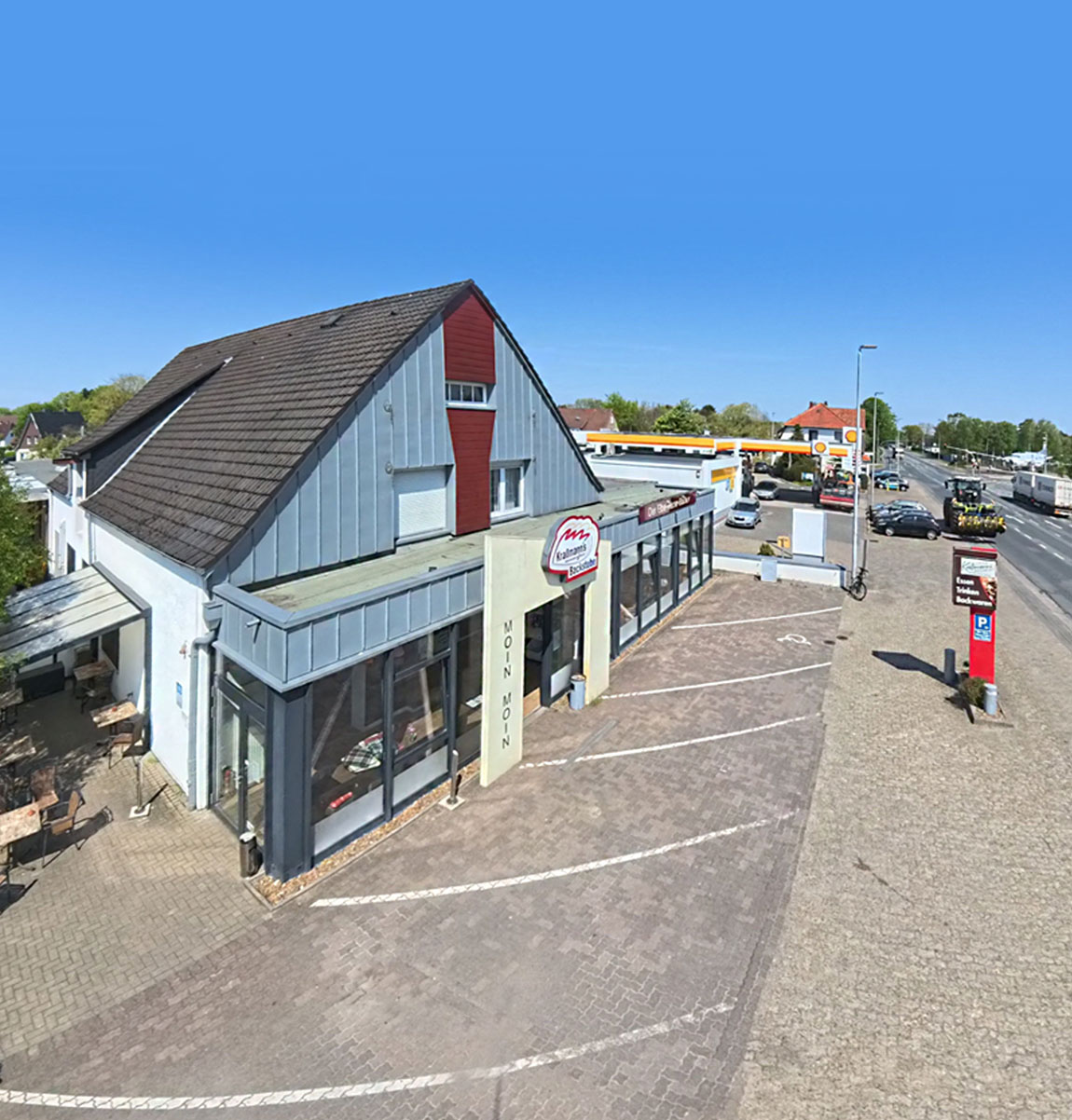 Luftbild der Außenansicht der Filiale Nordholz.